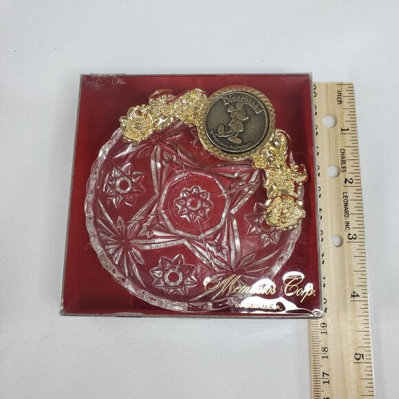 VTG Disneyland Mickey Mouse Crystal Trinket/ jewelry Dish USA Collector NOS - Picture 3 of 10